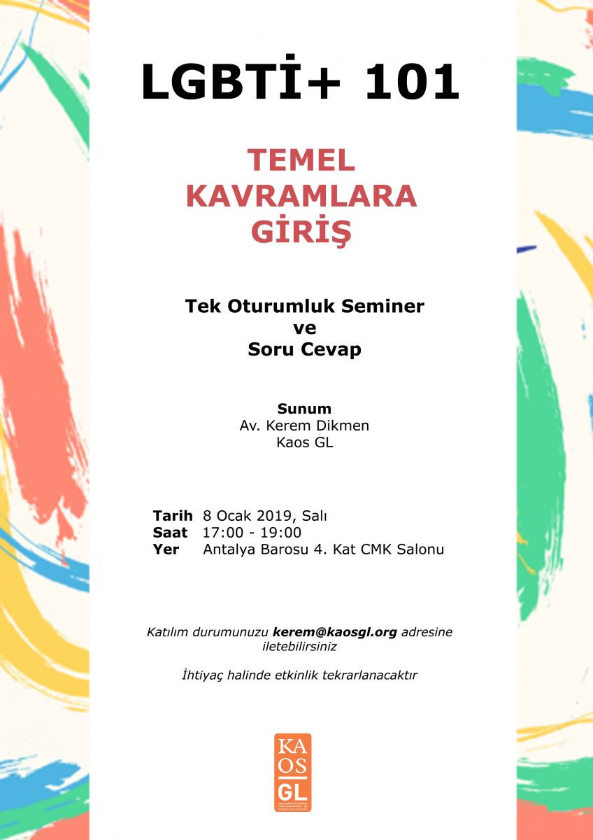 Antalya Barosu’nda LGBTİ+ 101 semineri! Kaos GL - LGBTİ+ Haber Portalı